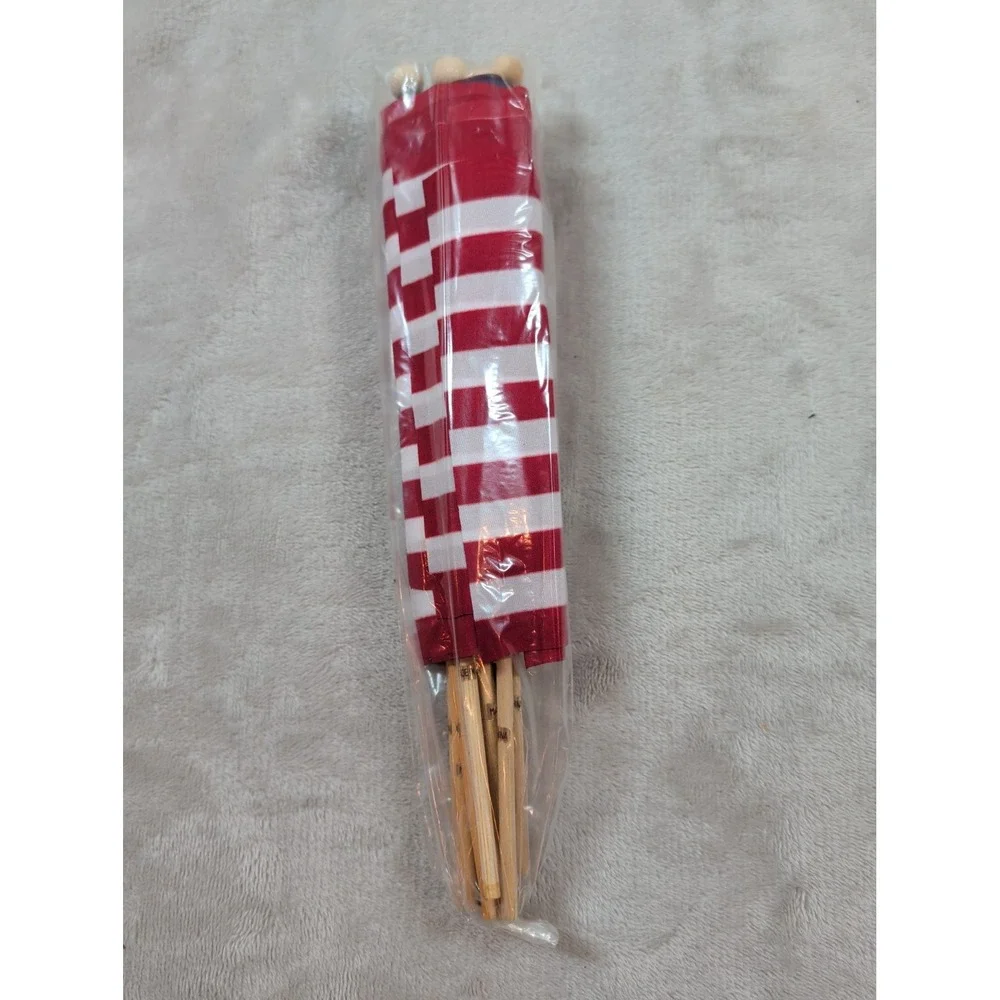 12 Pack American Flags on Wood‎ Sticks 4x6 Inch Small Handheld USA Flags 11 Inch